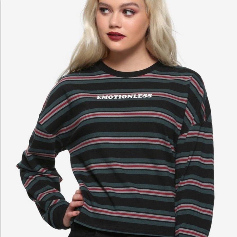 Emotionless Striped Long-Sleeve T-Shirt